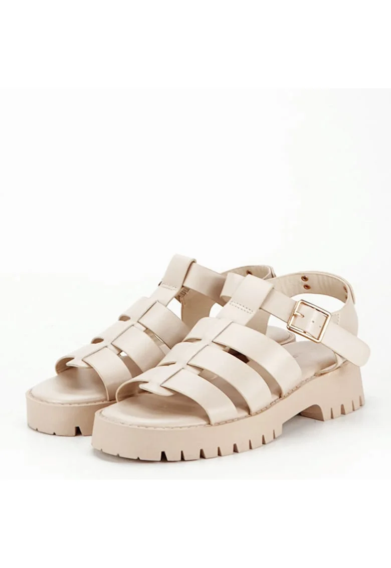 Sandale crem cu talpa groasa 5884 128 14873, Crem