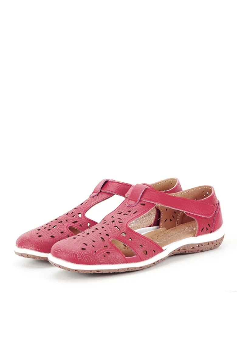 Balerini rosii din piele naturala CXWL2118 M5 13086, Rosu