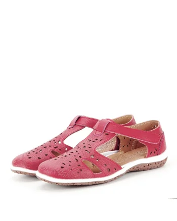 Balerini rosii din piele naturala CXWL2118 M5 13086, Rosu