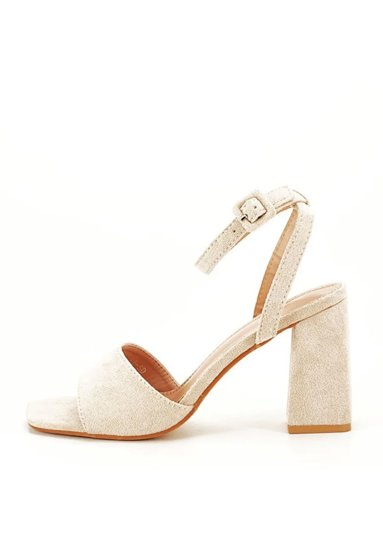 Sandale bej cu toc BL6522 130 11144, Bej