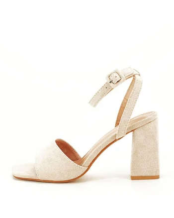 Sandale bej cu toc BL6522 130 11144, Bej
