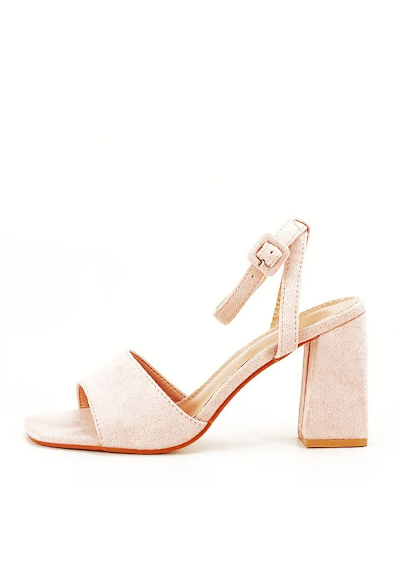 Sandale roz somon cu toc BL6522 130 11131, Roz