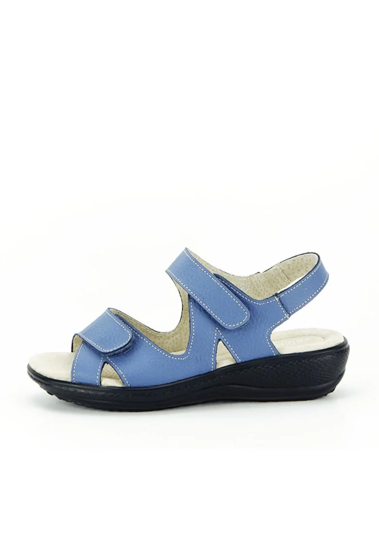 Sandale albastre din piele naturala DLNY7858 M4 13099, Albastru