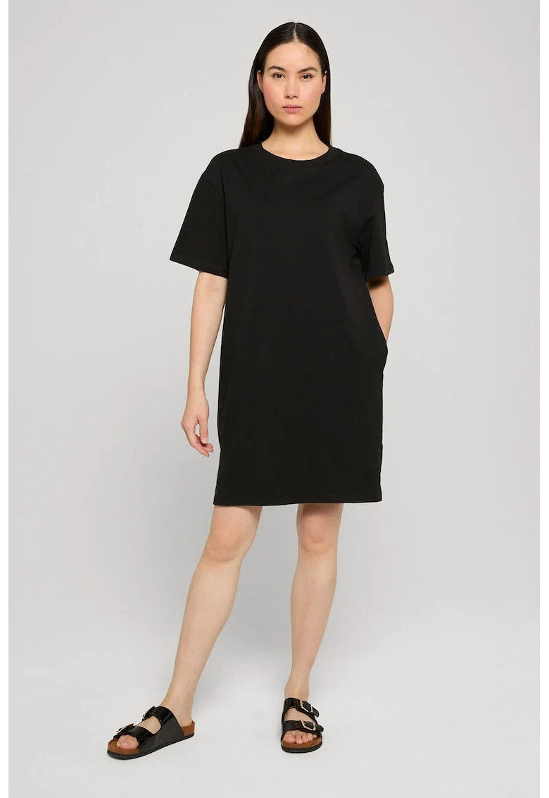 Rochie-tricou scurta cu buzunare, Black Onyx