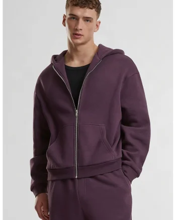 Hanorac uni cu fermoar, Violet