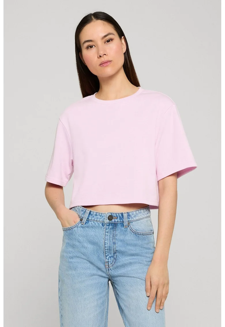 Tricou crop din amestec de bumbac
