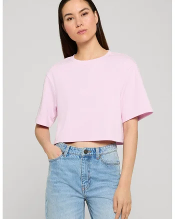 Tricou crop din amestec de bumbac