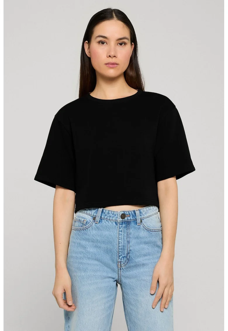 Tricou crop din amestec de bumbac