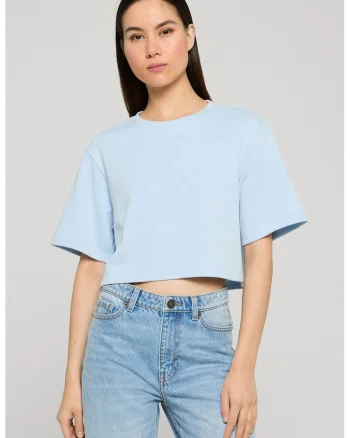 Tricou crop din amestec de bumbac