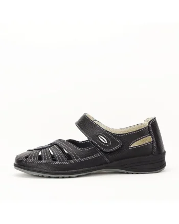 Balerini din piele naturala Dorina negri M5 5958, Negru