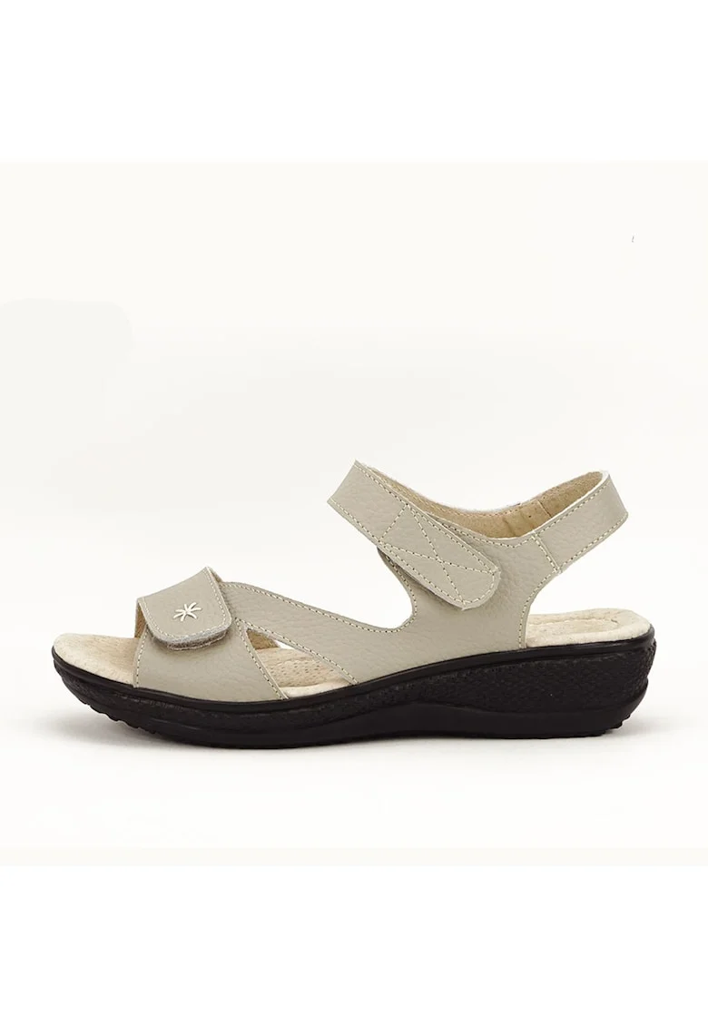 Sandale gri din piele naturala Sara 129 3057, Gri