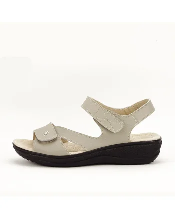 Sandale gri din piele naturala Sara 129 3057, Gri