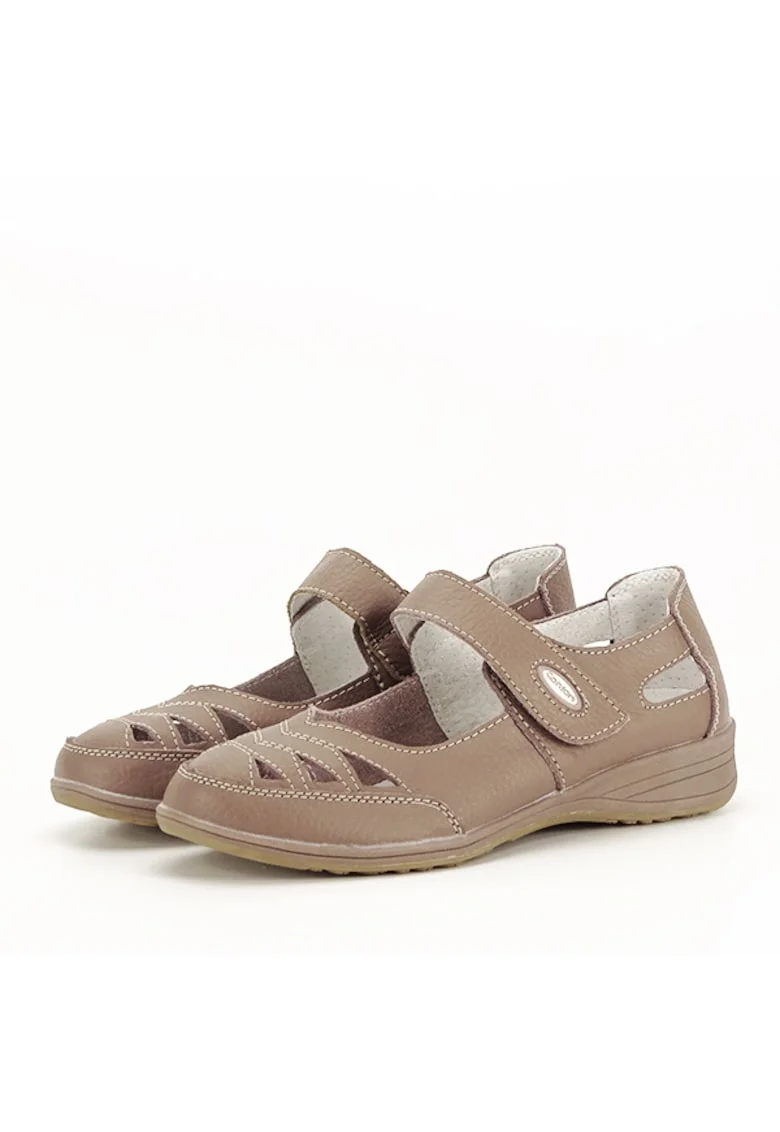 Balerini piele naturala Anisoara maro M4 8004, Maro