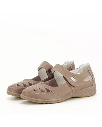 Balerini piele naturala Anisoara maro M4 8004, Maro