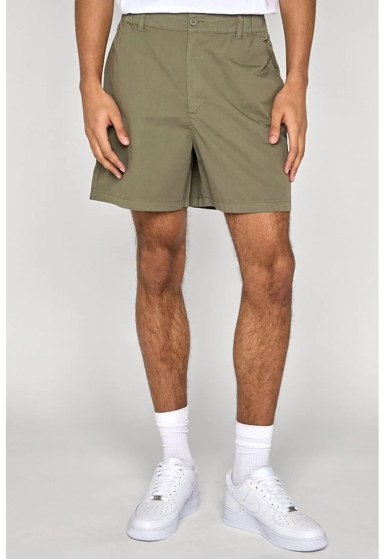Pantaloni scurti cu banda elastica in talie, Masliniu deschis