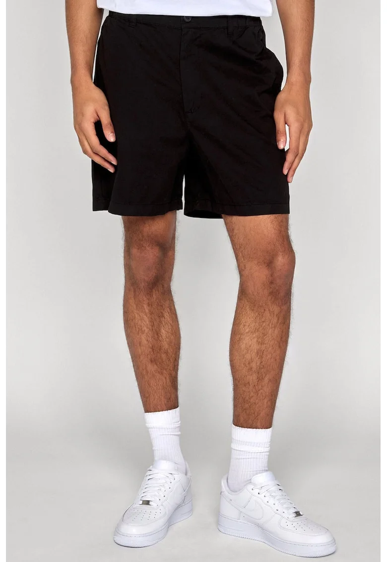 Pantaloni scurti cu banda elastica in talie, Negru