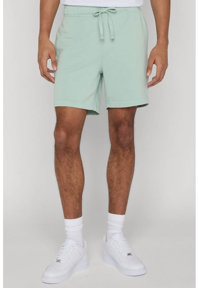 Pantaloni scurti din amestec de bumbac cu snur, Verde pastel