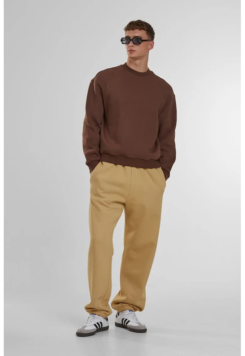Pantaloni de trening cu croiala relaxed-fit si buzunare, Maro camel