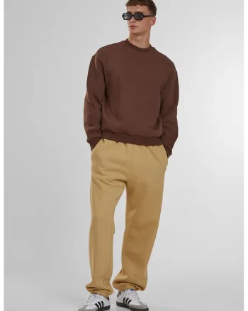 Pantaloni de trening cu croiala relaxed-fit si buzunare, Maro camel