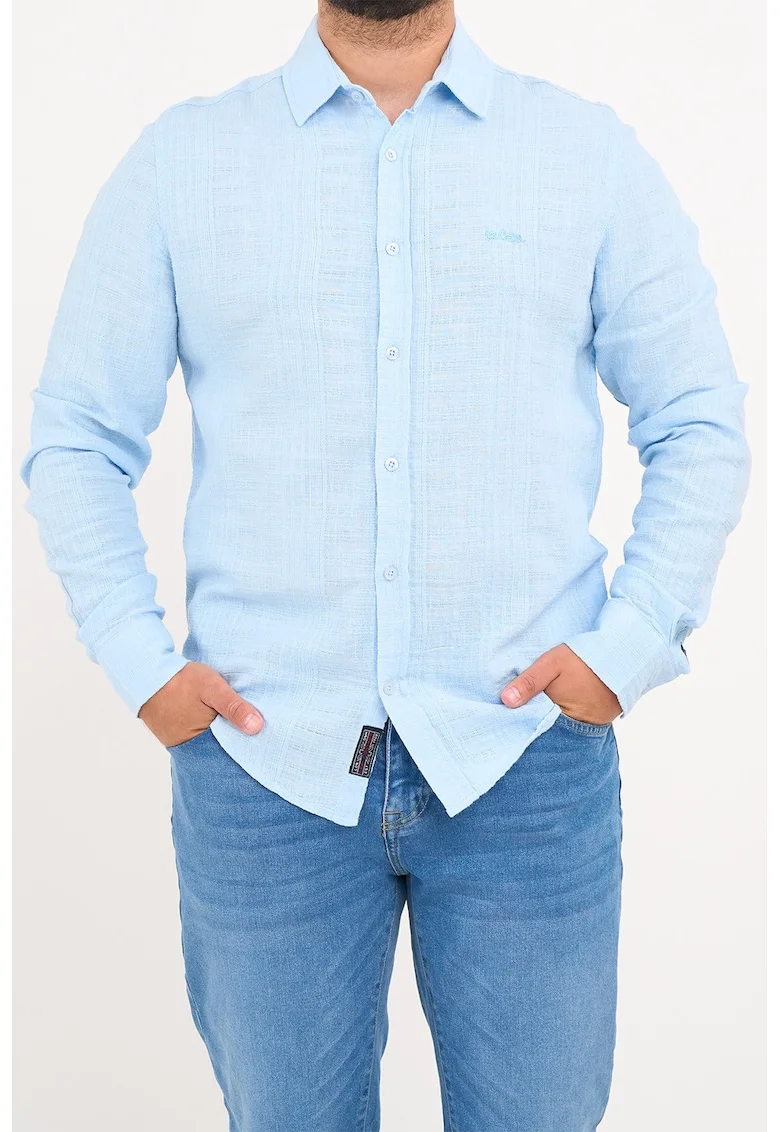 Camasa slim fit cu guler clasic, Albastru deschis