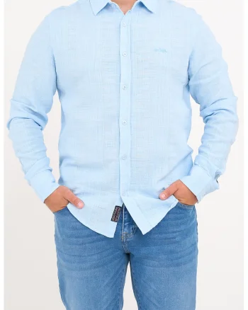 Camasa slim fit cu guler clasic, Albastru deschis