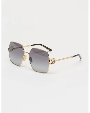 Ochelari de soare hexagonali cu lentile degrade, Auriu/Negru