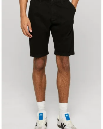 Pantaloni scurti chino cu talie medie, Negru