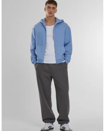 Pantaloni de trening cu croiala relaxed-fit si buzunare, Gri carbon