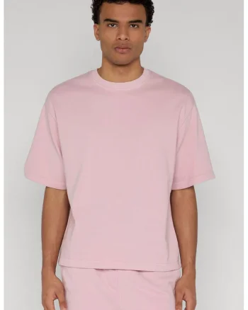 Tricou lejer cu decolteu la baza gatului, Roz deschis