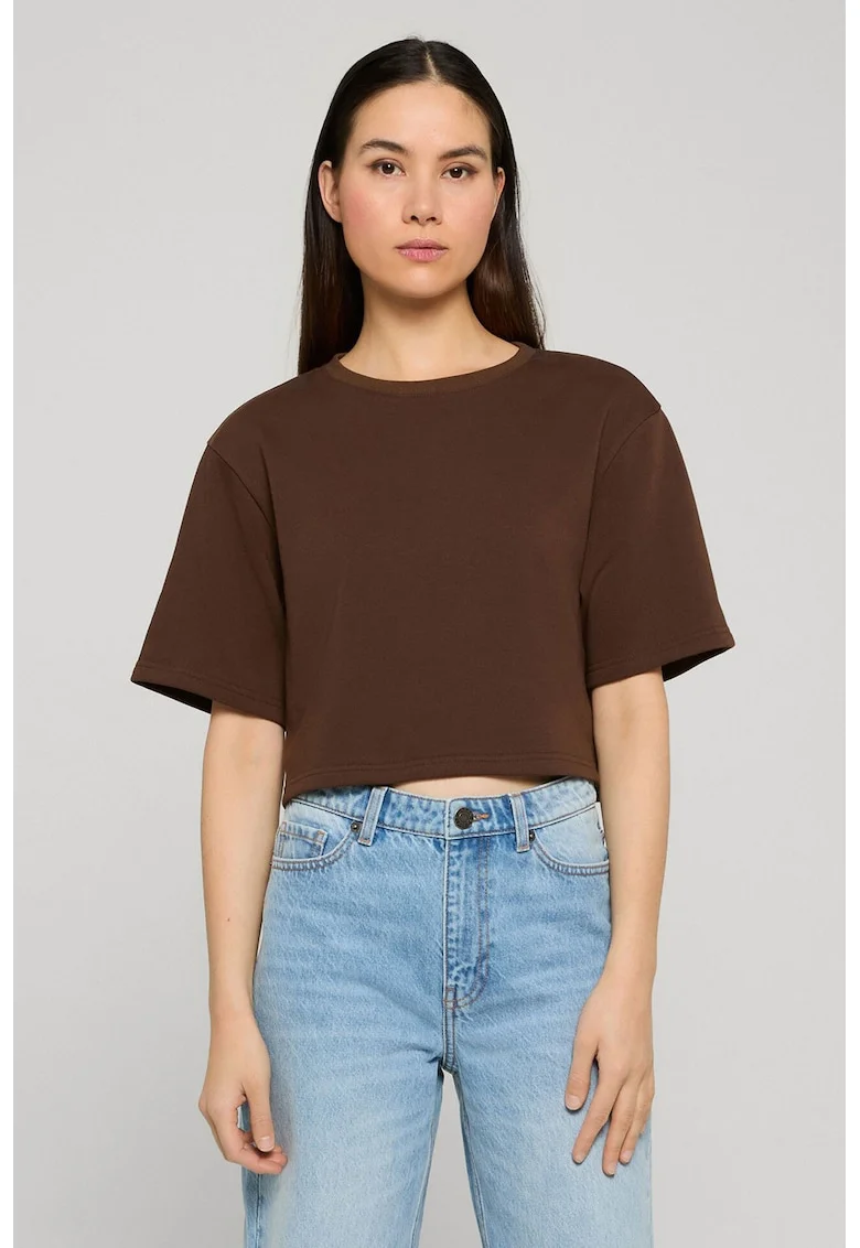 Tricou crop din amestec de bumbac