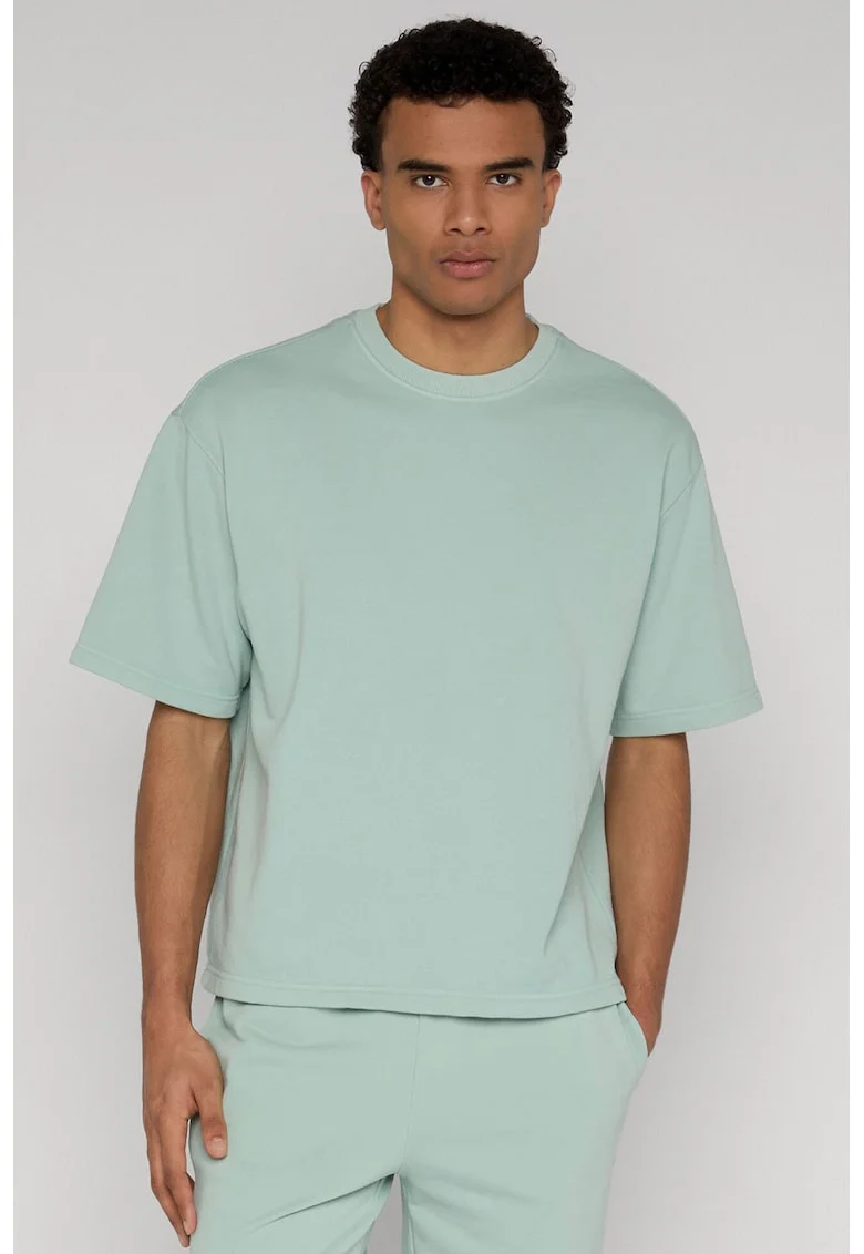 Tricou lejer cu decolteu la baza gatului, Verde pastel