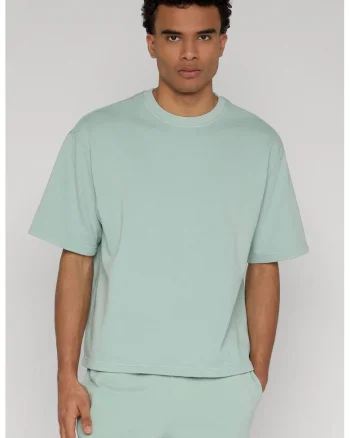 Tricou lejer cu decolteu la baza gatului, Verde pastel
