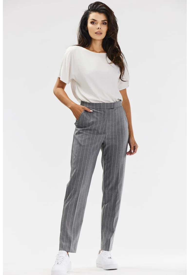 Pantaloni A678 pentru dama  Poliester, Eleganti, Gri