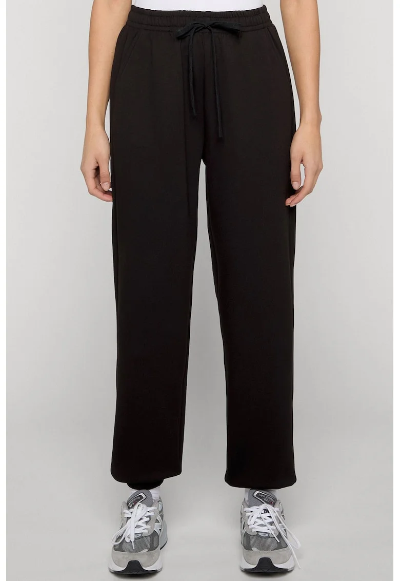 Pantaloni de trening cu talie inalta, Negru