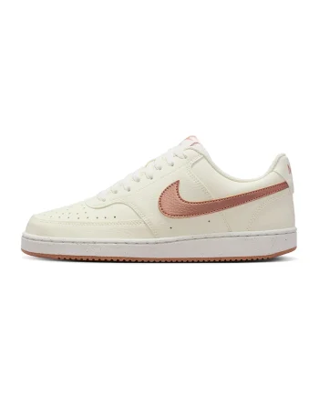 Pantofi sport Court Vision Low Next Nature din piele ecologica, Alb fildes/Maro deschis