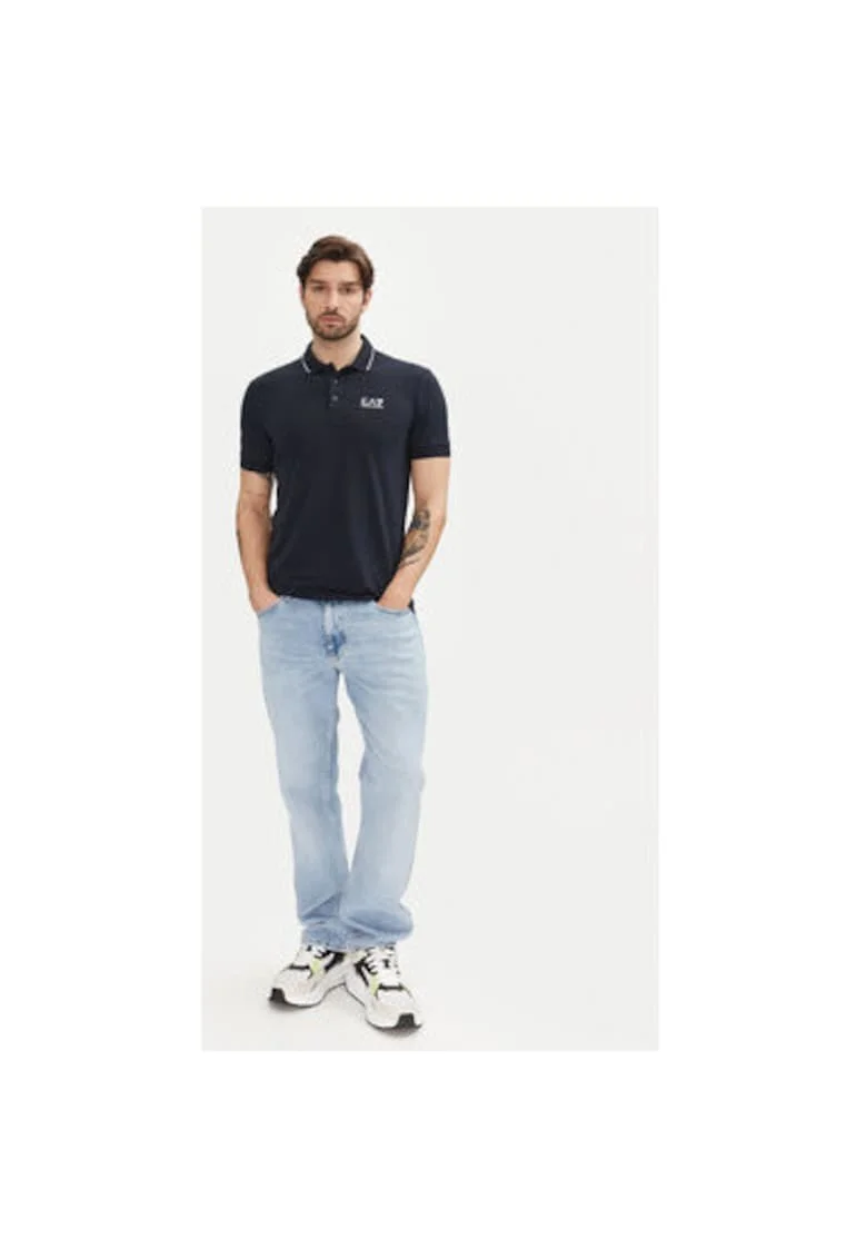 Tricou Polo barbati  Emporio Armani, 8NPF16 PJVUZ, Bumbac, 3XL INTL, Bleumarin