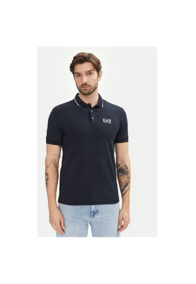 Tricou polo barbati  Emporio Armani, 8NPF16 PJVUZ, Bumbac, Bleumarin, Bleumarin