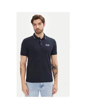 Tricou polo barbati  Emporio Armani, 8NPF16 PJVUZ, Bumbac, Bleumarin, Bleumarin