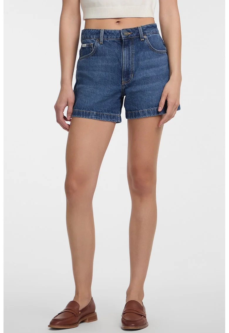 Pantaloni scurti de denim, Albastru melange