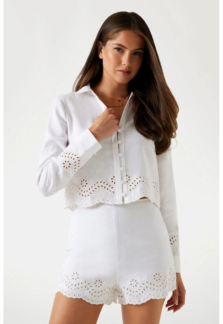 Camasa crop de in, Alb