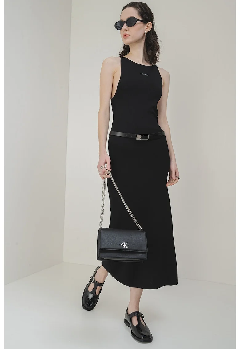 Rochie lunga fara maneci, Negru