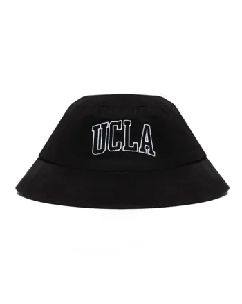 Palarie bucket unisex cu broderie logo Joaquin, Alb/Negru