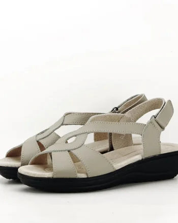 Sandale gri din piele naturala Mabel 127