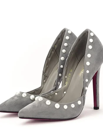 Pantofi gri decupati Carina 04