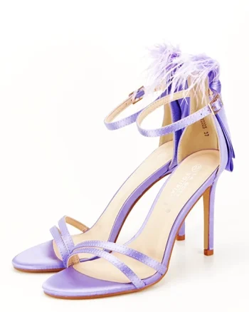 Sandale elegante mov cu pene BSX8005 128