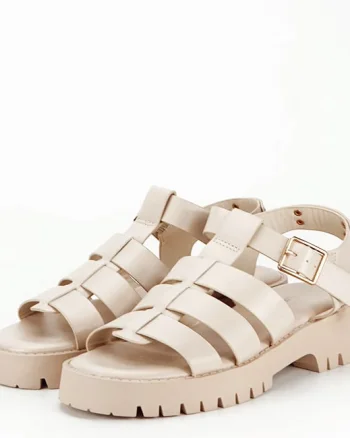 Sandale crem cu talpa groasa 5884 128