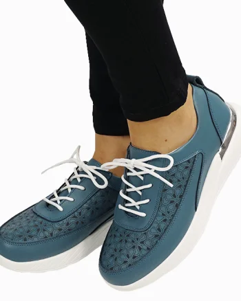 Sneakersi albastri din piele naturala 5108 M7