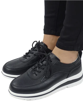 Sneakers negri din piele naturala 5090 M6