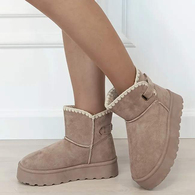 Cizme scurte kaki imblanite DAY9058 116