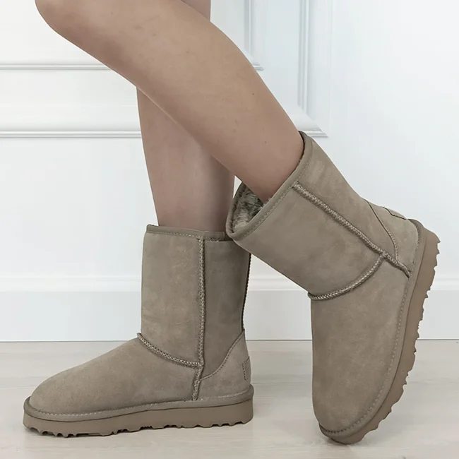 Cizme taupe din piele naturala L7830. 111